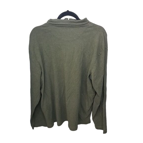 Consensus Mens Sz XL Green Solid Long Sleeve Collared Sweatshirt - Picture 10 of 10